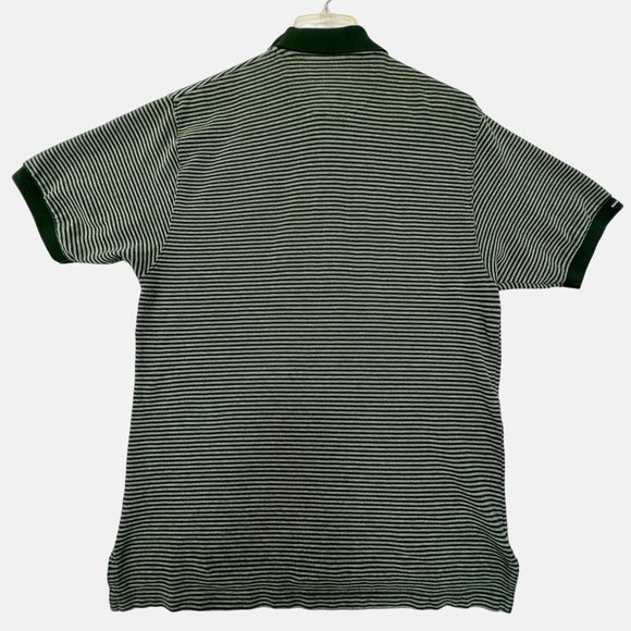 Vintage Chaps Ralph Lauren Golf Polo Shirt Short Sleeve Green Stripe Mens Large - Picture 4 of 8